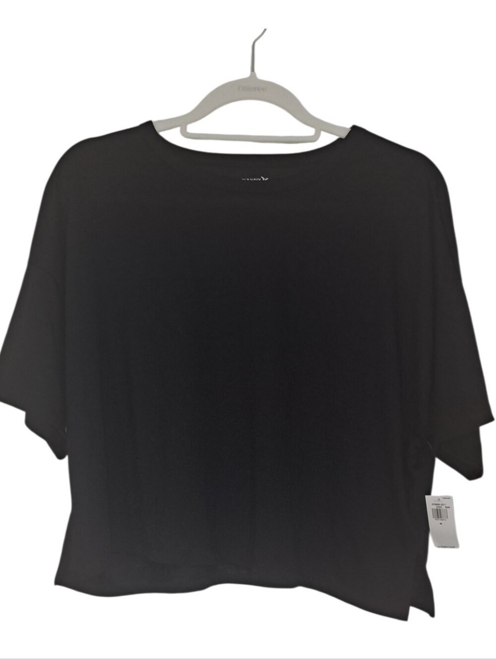 Old Navy Active Women"s Black Ultralite Cropped Short Sleeve Top Size Medium New